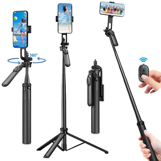Selfie Stick Tripod Stand with Wireless Remote, 71" Extendable Phone Tripod for iPhone Samsung Huawei Xiaomi Gopro DSLR Camera