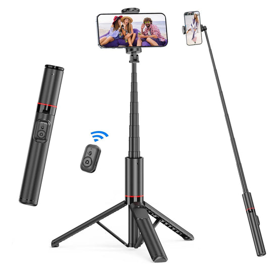 Selfie Stick with Tripod Stand and Remote, 52" Extendable Selfie Stick for iPhone 16 15 14 13 12 Pro Max Android Galaxy S24 S23
