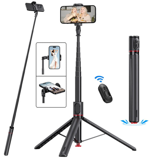 Automatic Tripod for iPhone Android, 70" Auto Open Selfie Stick Phone Tripod Stand with Magnetic Remote for Video Recording Vlog