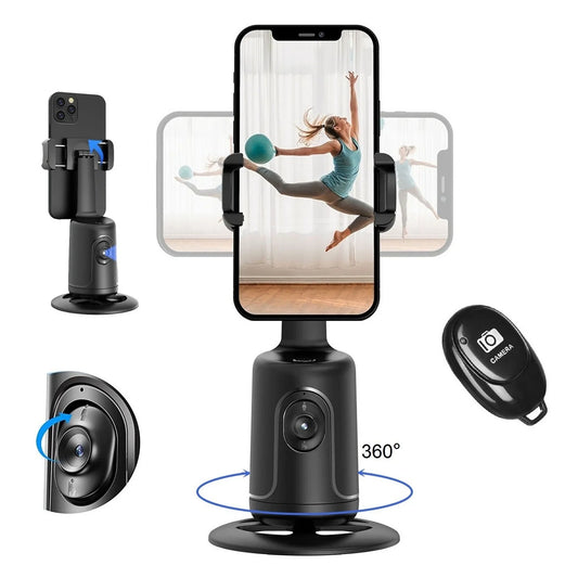 360 Rotation Gimbal Stabilizer, Follow-up Selfie Desktop Face Tracking Gimbal for Tiktok Smartphone Live,with Remote Shutter