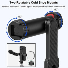 Phone Tripod Mount Holder Universal Smartphone Mount Adapter with 2 Cold Shoe Mounts for iPhone Samsung All Phones