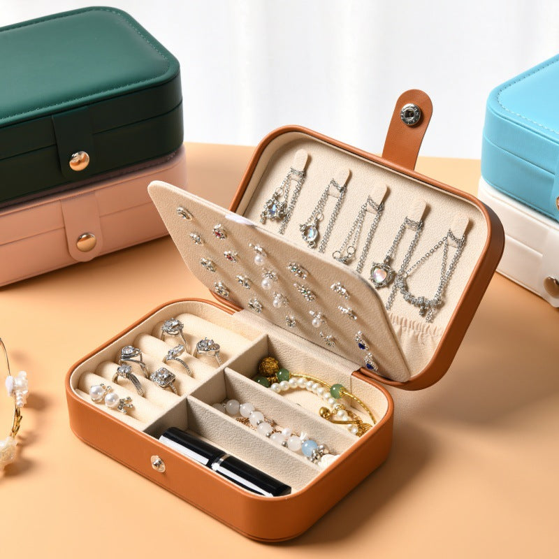 Personalised Travel Jewellery Box Small Jewelry Organiser Storage Case for Necklace Rings Bracelets Earrings, Custom PU Leather Jewellery Box Gifts for Women Girls
