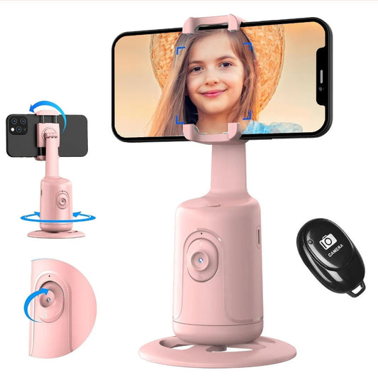 360 Rotation Gimbal Stabilizer, Follow-up Selfie Desktop Face Tracking Gimbal for Tiktok Smartphone Live,with Remote Shutter