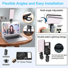 Magnetic Selfie Light for iPhone Rechargeable Phone Light Clip LED Video Light for Phone iPad Camera Laptop Vlog Tiktok Makeup