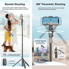 80" Phone Tripod Selfie Stick with Remote for Phone , Tall Travel Tripod Stand Phone Holder for Live Video Photo Vlog