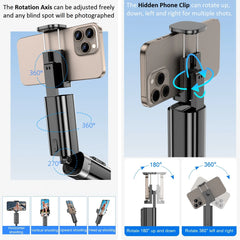 Auto Face Tracking Tripod 360° Rotation for iPhone Android, 59'' auto tracking phone holder Selfie Stick Tripod for Video Tiktok