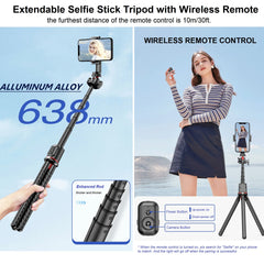 Flexible Phone Tripod Selfie Stick, Mini Camera Tripod Phone Holder with Cold Shoe Mount for iPhone Samsung Camera Video Vlogs
