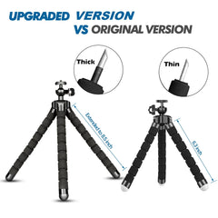Phone Tripod Mini Flexible Adjustable Cell Phone Tripod Stand Holder with Remote and Universal Clip for iPhone Android Camera