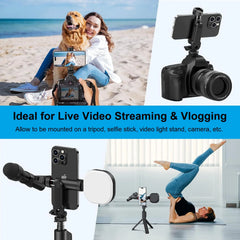 Phone Tripod Mount Holder Universal Smartphone Mount Adapter with 2 Cold Shoe Mounts for iPhone Samsung All Phones