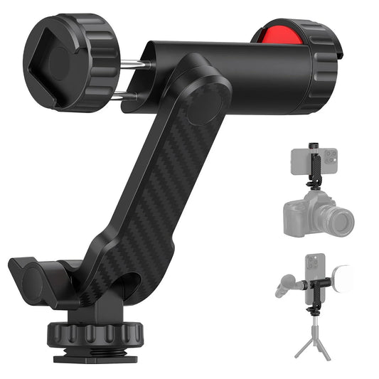 Phone Tripod Mount Holder Universal Smartphone Mount Adapter with 2 Cold Shoe Mounts for iPhone Samsung All Phones