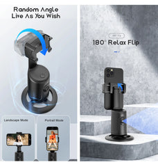 360 Rotation Gimbal Stabilizer, Follow-up Selfie Desktop Face Tracking Gimbal for Tiktok Smartphone Live,with Remote Shutter