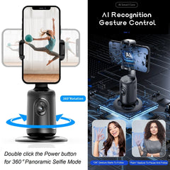 360 Rotation Gimbal Stabilizer, Follow-up Selfie Desktop Face Tracking Gimbal for Tiktok Smartphone Live,with Remote Shutter