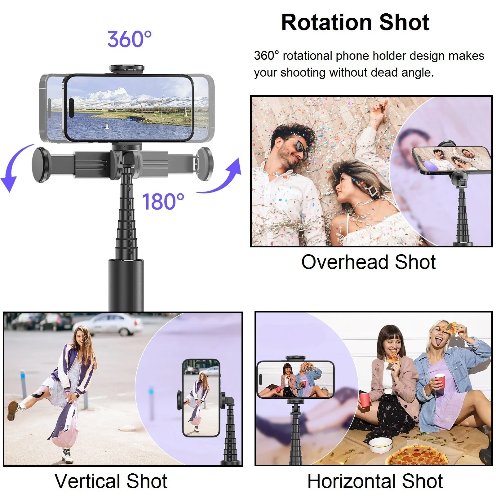 Selfie Stick with Tripod Stand and Remote, 52" Extendable Selfie Stick for iPhone 16 15 14 13 12 Pro Max Android Galaxy S24 S23