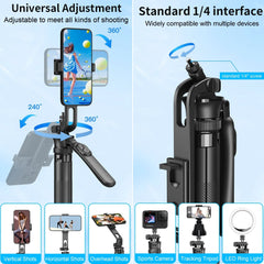 Selfie Stick Tripod Stand with Wireless Remote, 71" Extendable Phone Tripod for iPhone Samsung Huawei Xiaomi Gopro DSLR Camera