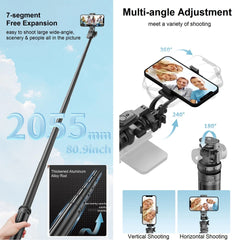 80" Phone Tripod Selfie Stick with Remote for Phone , Tall Travel Tripod Stand Phone Holder for Live Video Photo Vlog
